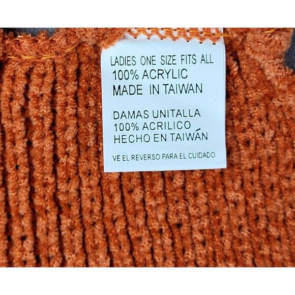 Womens Warm and Cozy Pumpkin Rust Neck Scarf Fall Colors Fringed 60" JH1421 - Picture 3 of 3